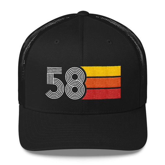 58 1958 Number Retro Trucker Hat Birthday Gift Cap Decoration Party Idea for Women Men - Styleuniversal