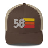 58 1958 Number Retro Trucker Hat Birthday Gift Cap Decoration Party Idea for Women Men - Styleuniversal