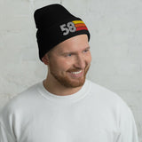 58 - 1958 Retro Tri-Line Cuffed Beanie - Styleuniversal