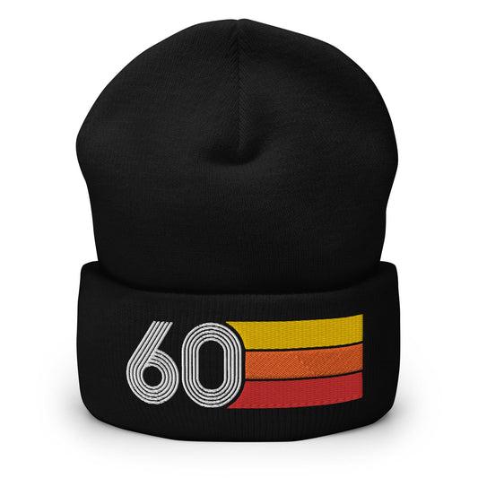60 - 1960 Retro Tri-Line Cuffed Beanie - Styleuniversal