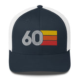 60 Number Retro Trucker Hat 1960 Birthday Gift Cap Decoration Party Idea for Women Men - Styleuniversal