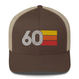 60 Number Retro Trucker Hat 1960 Birthday Gift Cap Decoration Party Idea for Women Men - Styleuniversal