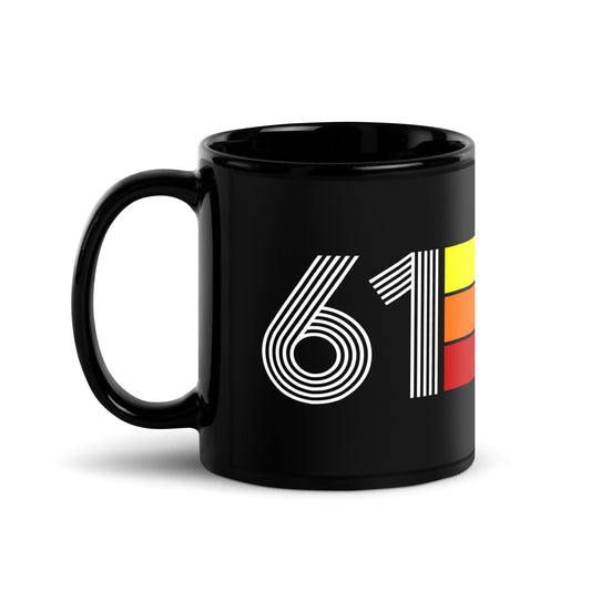 61 - 1961 Retro Tri-line 11oz Black Glossy Mug - Styleuniversal