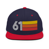 61 - 1961 Retro Tri-Line Snapback Hat - Styleuniversal