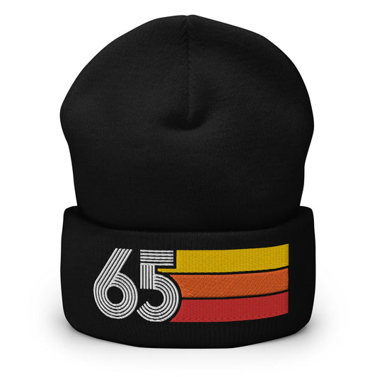 65 - 1965 Retro Tri-Line Cuffed Beanie - Styleuniversal