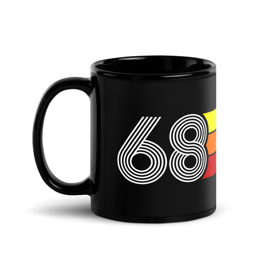 68 - 1968 Retro Tri-line 11oz Black Glossy Mug - Styleuniversal