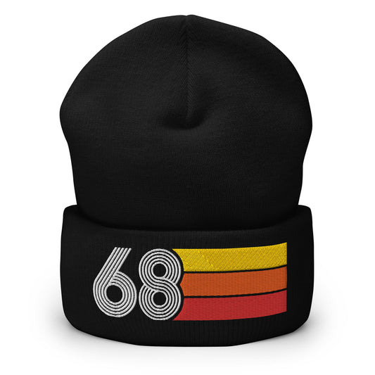 68 - 1968 Retro Tri-Line Cuffed Beanie - Styleuniversal