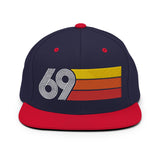 69 - 1969 Retro Tri-Line Snapback Hat - Styleuniversal