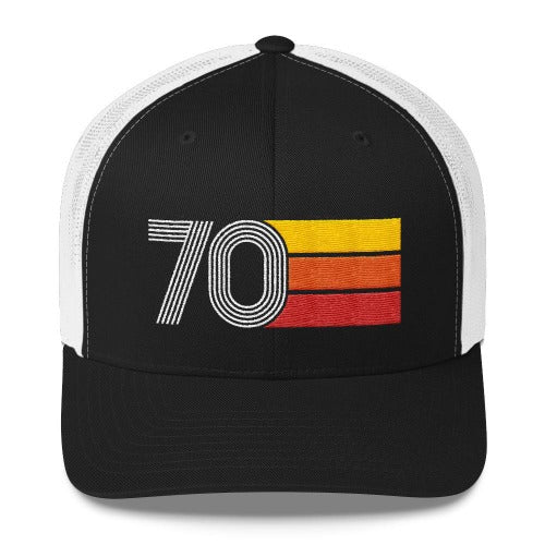70 Number Retro Trucker Hat 1970 Birthday Gift Cap Decoration Party Idea for Women Men - Styleuniversal