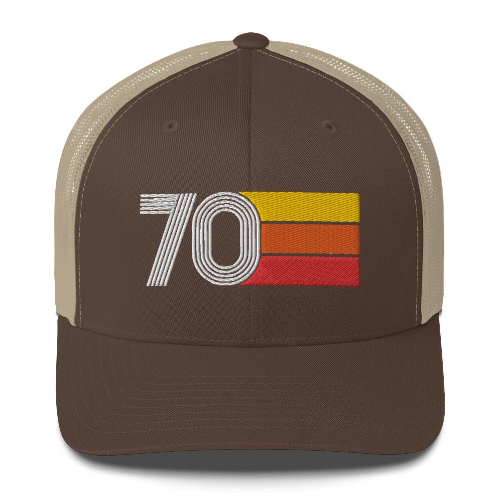 70 Number Retro Trucker Hat 1970 Birthday Gift Cap Decoration Party Idea for Women Men - Styleuniversal