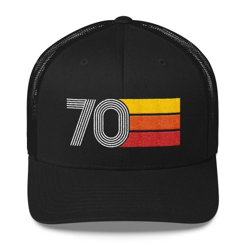 70 Number Retro Trucker Hat 1970 Birthday Gift Cap Decoration Party Idea for Women Men - Styleuniversal