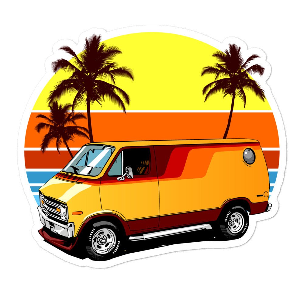 70s Retro Boogie Van Vinyl stickers - Styleuniversal
