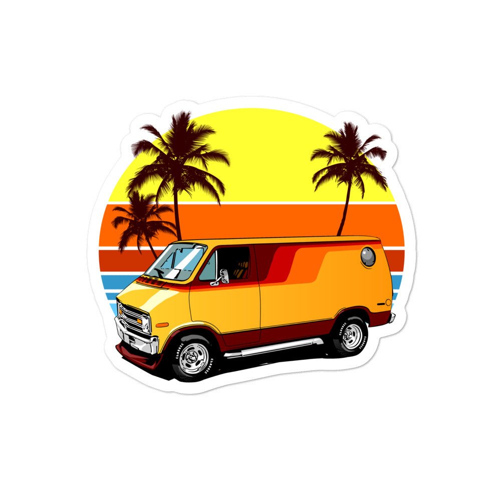 70s Retro Boogie Van Vinyl stickers - Styleuniversal