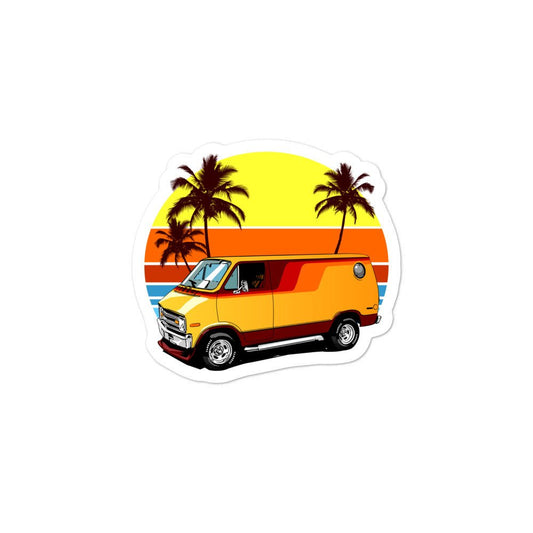 70s Retro Boogie Van Vinyl stickers - Styleuniversal