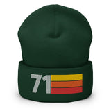 71 - 1971 Retro Tri-Line Cuffed Beanie - Styleuniversal