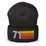 71 - 1971 Retro Tri-Line Cuffed Beanie - Styleuniversal