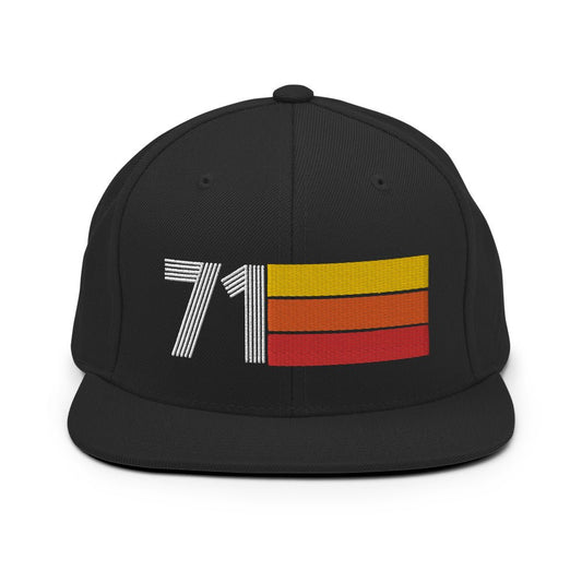 71 - 1971 Retro Tri-Line Snapback Hat - Styleuniversal