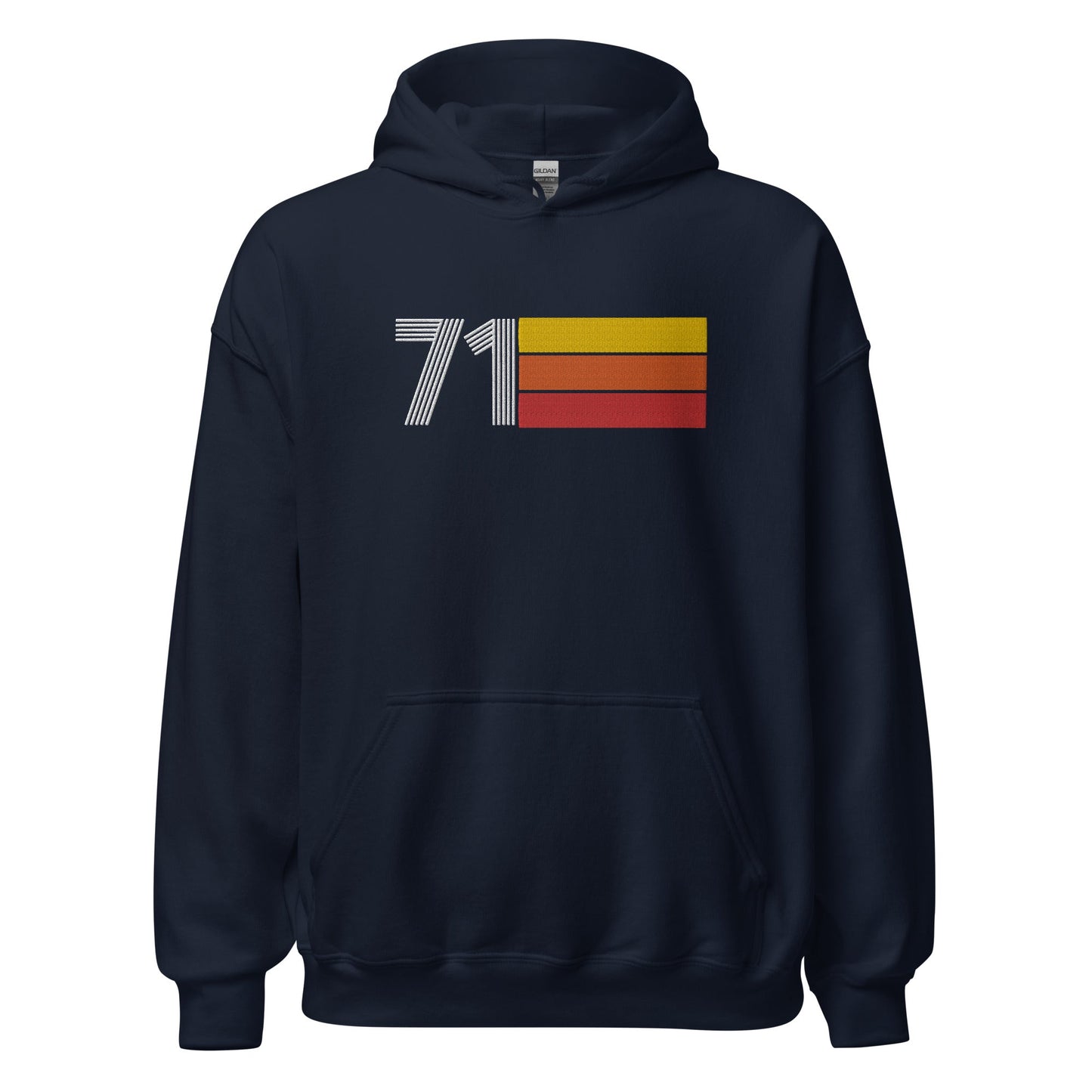 71 - Retro Tri-Line Large Embroidery Unisex Hoodie - Styleuniversal