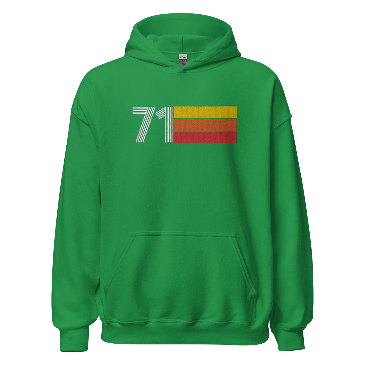 71 - Retro Tri-Line Large Embroidery Unisex Hoodie - Styleuniversal