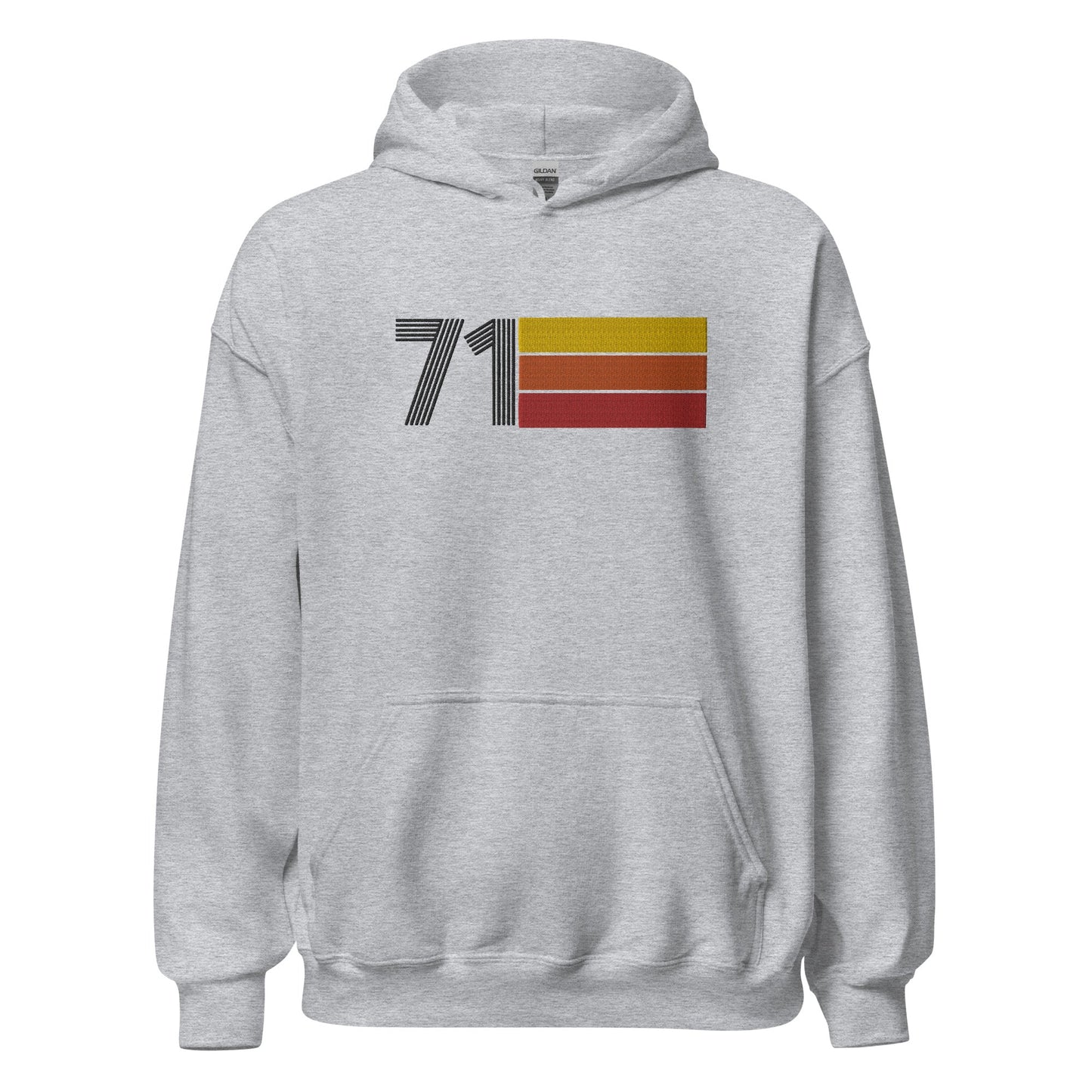 71 - Retro Tri-Line Large Embroidery Unisex Hoodie - Styleuniversal
