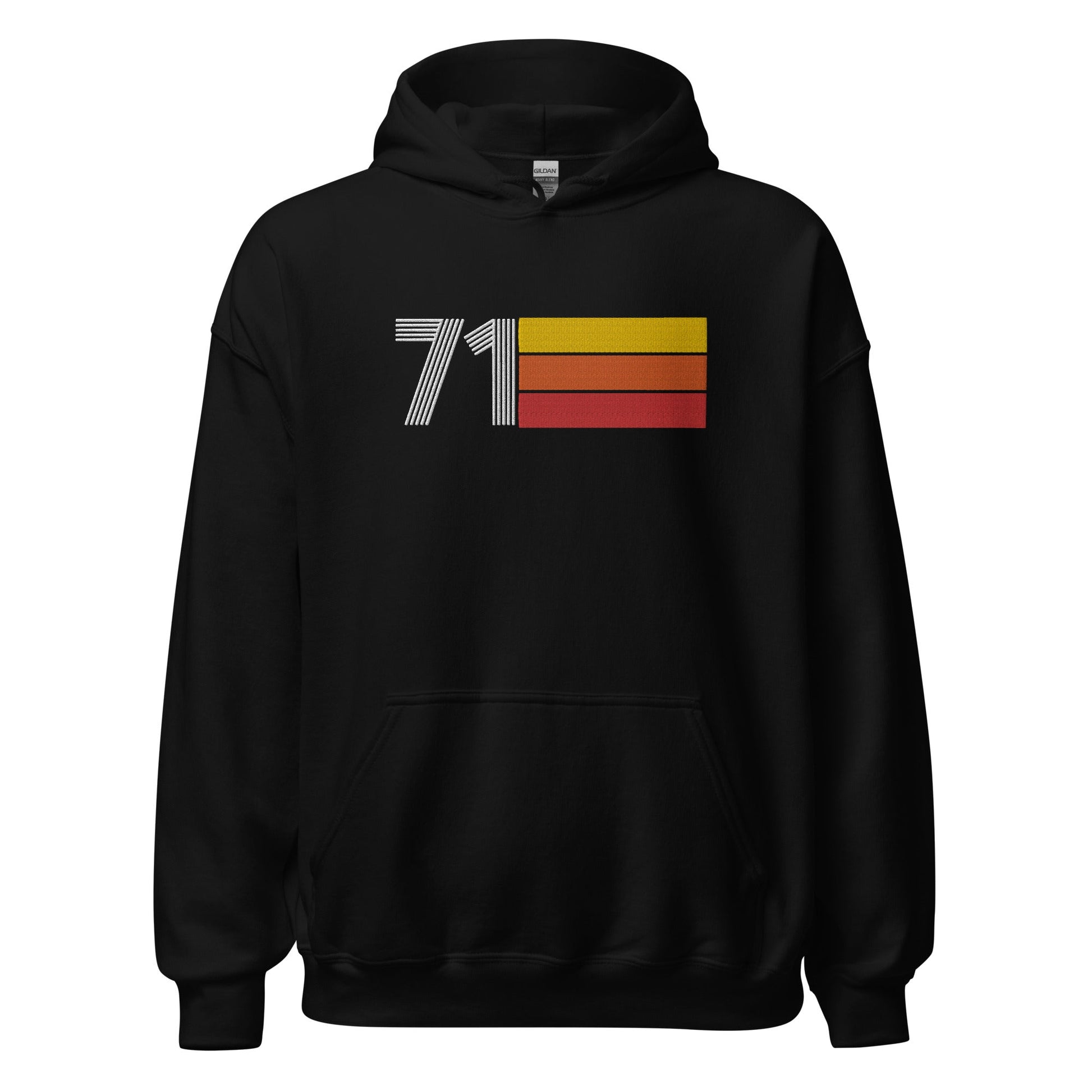 71 - Retro Tri-Line Large Embroidery Unisex Hoodie - Styleuniversal