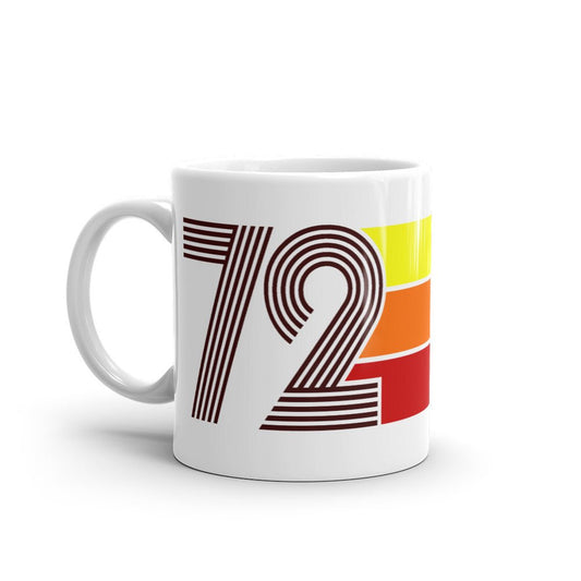 72 - 1972 Retro Tri-Line 11oz White Glossy Mug - Styleuniversal