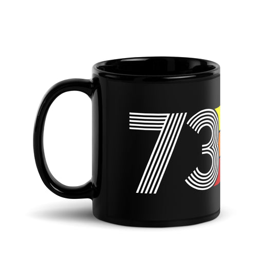 73 - 1973 Retro Tri-Line 11oz Black Glossy Mug - Styleuniversal