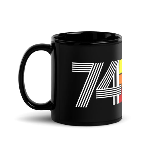 74 - 1974 Retro Tri-Line 11oz Black Glossy Mug - Styleuniversal