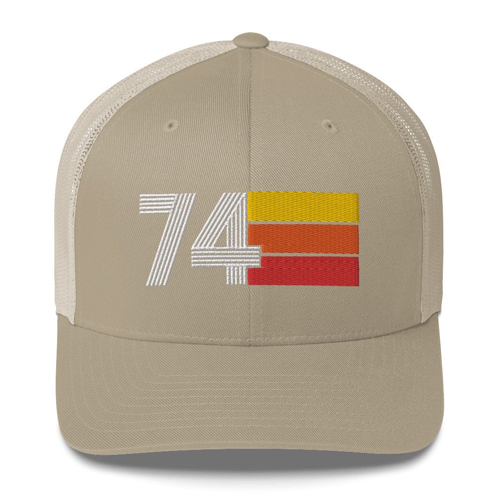 74 Number Retro Trucker Hat for Women Men -1974 Birthday Gift - Party Cap Decoration Idea - Styleuniversal