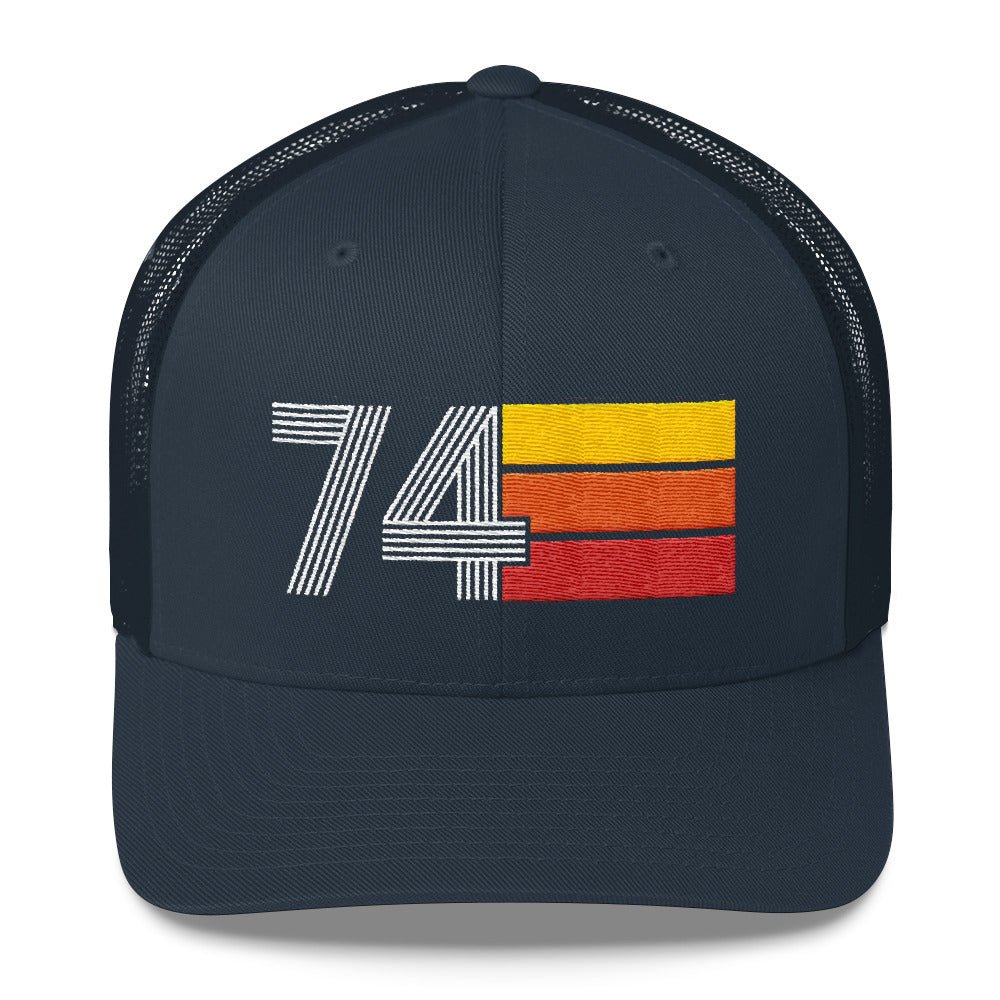 74 Number Retro Trucker Hat for Women Men -1974 Birthday Gift - Party Cap Decoration Idea - Styleuniversal