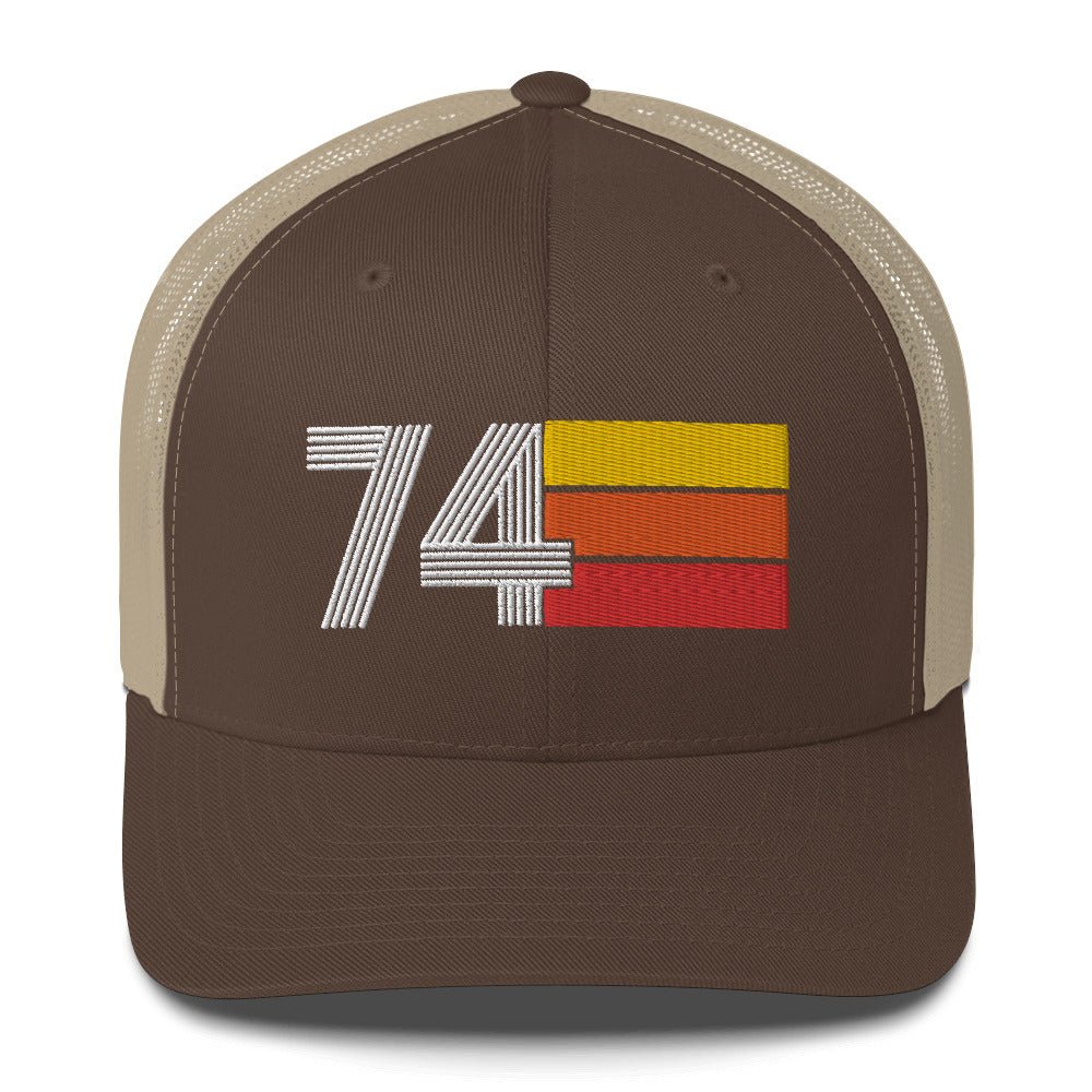 74 Number Retro Trucker Hat for Women Men -1974 Birthday Gift - Party Cap Decoration Idea - Styleuniversal