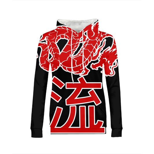 Kanji Japanese dragon Womens All-Over Print Hoodie - Styleuniversal