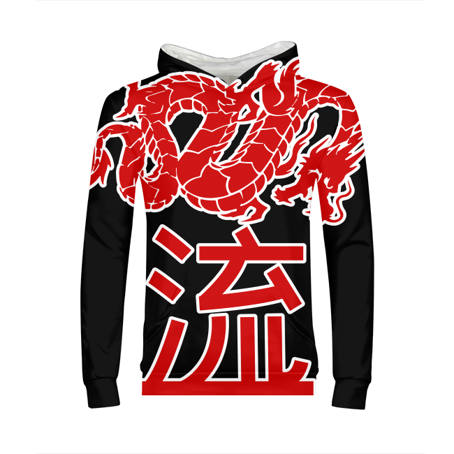 Kanji Japanese dragon Kids All-Over Print Hoodie - Styleuniversal