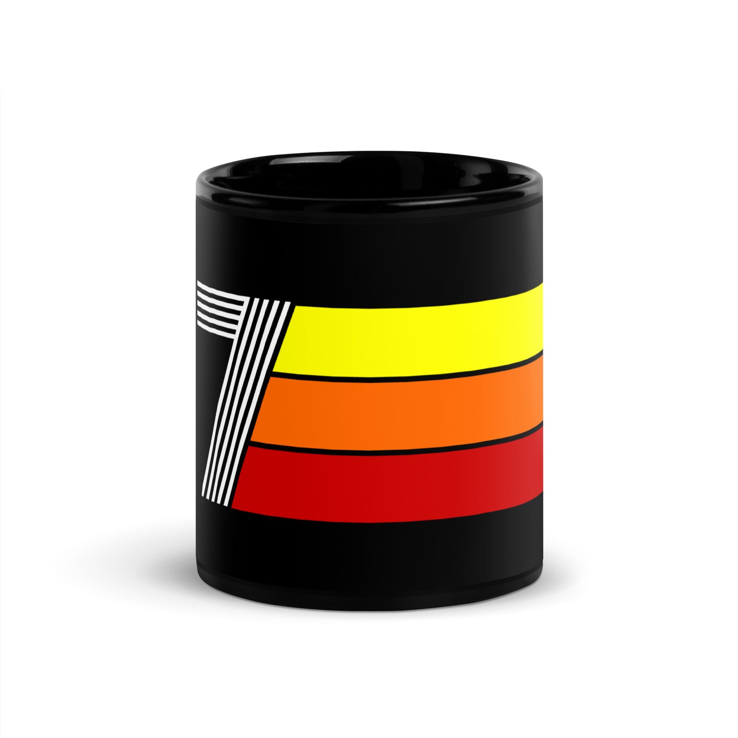 77 - 1977 Retro Tri-Line 11oz Black Glossy Mug