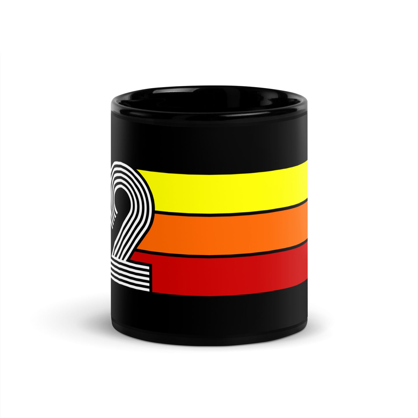 72 - 1972 Retro Tri-Line 11oz Black Glossy Mug