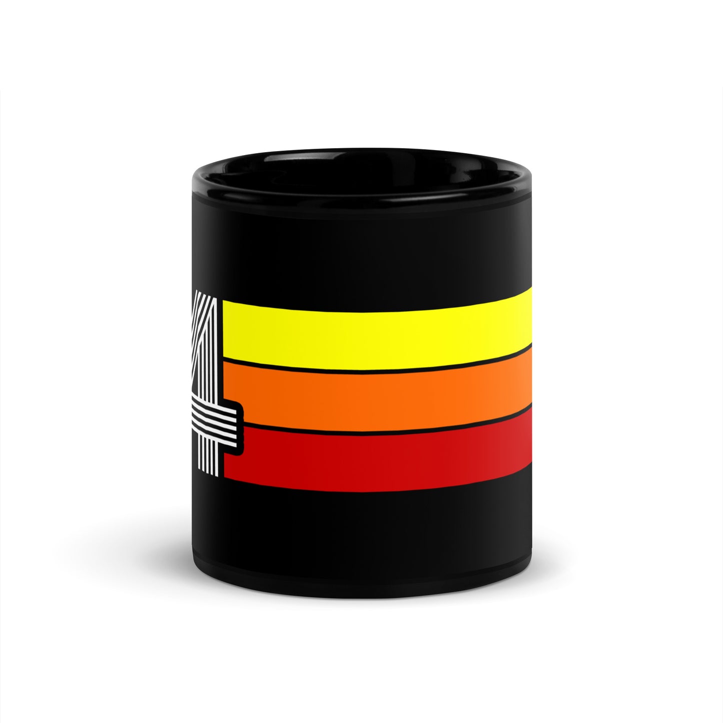 64 - 1964 Retro Tri-line 11oz Black Glossy Mug