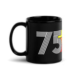 75 - 1975 Retro Tri-Line 11oz Black Glossy Mug