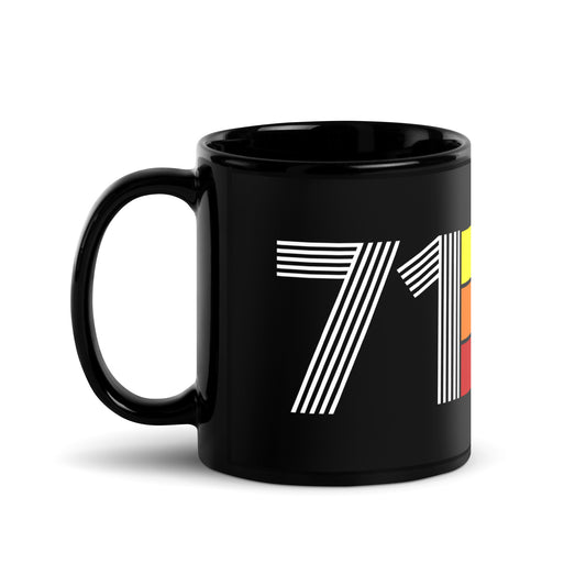 71 - 1971 Retro Tri-Line 11oz Black Glossy Mug
