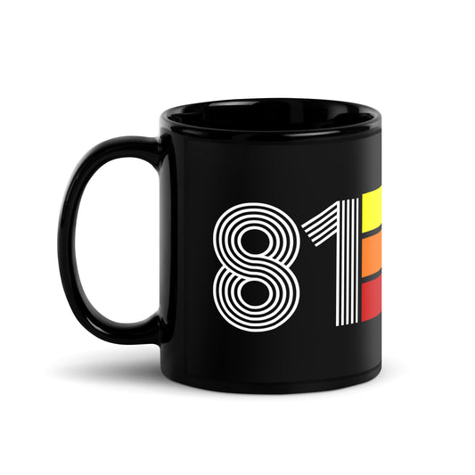 81 - 1981 Retro Tri-Line 11oz Black Glossy Mug