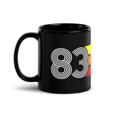 83 - 1983 Retro Tri-Line 11oz Black Glossy Mug