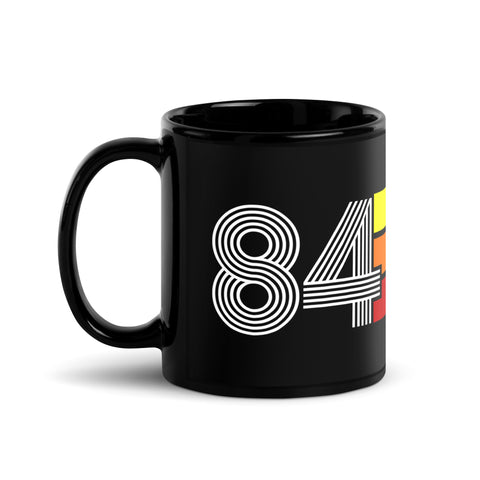 84 - 1984 Retro Tri-Line 11oz Black Glossy Mug