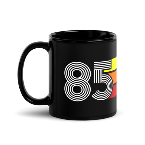 85 - 1985 Retro Tri-Line 11oz Black Glossy Mug