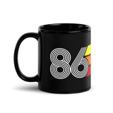 86 - 1986 Retro Tri-Line 11oz Black Glossy Mug