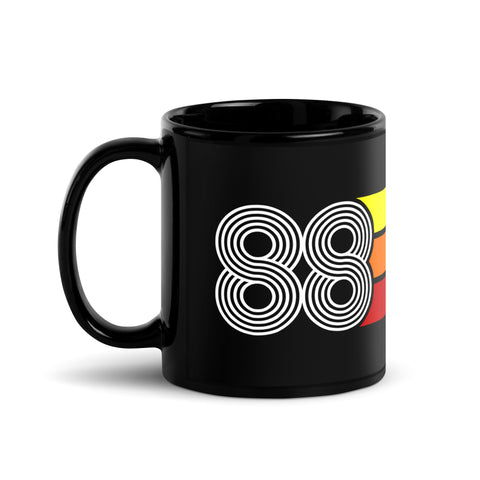 88 - 1988 Retro Tri-Line 11oz Black Glossy Mug