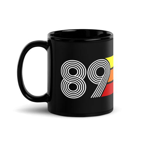 89 - 1989 Retro Tri-Line 11oz Black Glossy Mug