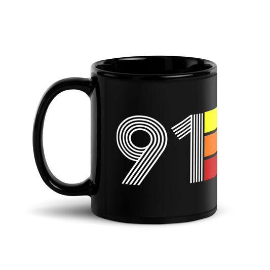 91 - 1991 Retro Tri-Line 11oz Black Glossy Mug
