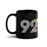 92 - 1992 Retro Tri-Line 11oz Black Glossy Mug