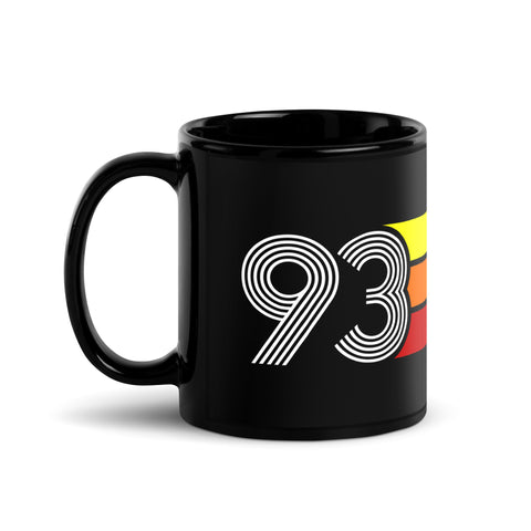 93 - 1993 Retro Tri-Line 11oz Black Glossy Mug