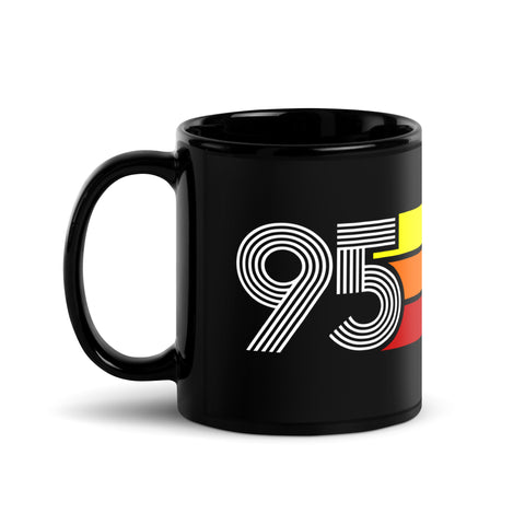 95 - 1995 Retro Tri-Line 11oz Black Glossy Mug