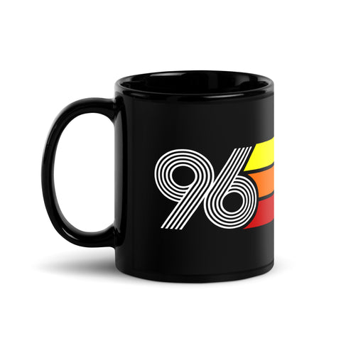 96 - 1996 Retro Tri-Line 11oz Black Glossy Mug